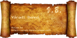 Váradi Bennó névjegykártya